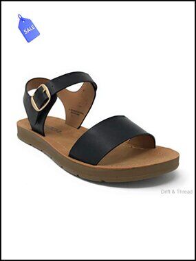 Women's Strappy Ankle Wrap Buckle Flat Sandals Open Toe Casual
